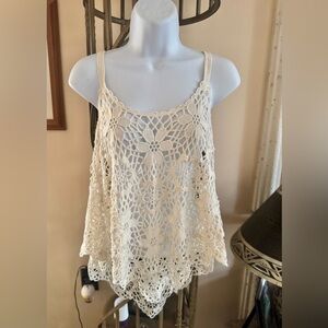 Love Culture Boho Crochet Lace Tank Top M/L